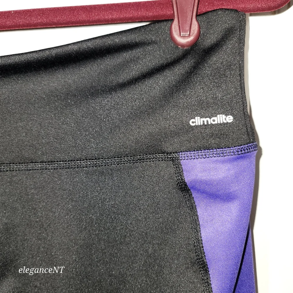 Adidas Black/Purple Climate Capri performance pants sz: XL NWT - Picture 5 of 7